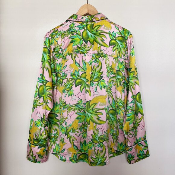 Nechita x ShhhSilk Beverly Hills Hotel Silk Pajama Top Sz S/M Small Medium - Picture 2 of 6